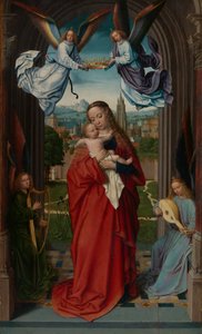 Jomfru og barn med fire engler, ca. 1510-15. av Gerard David
