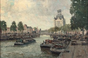 Utsikt over Witte Huis, Rotterdam (olje på lerret) av Gerard Delfgaauw
