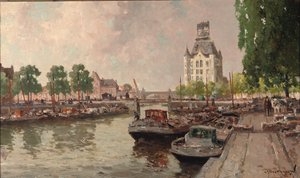 Utsikt over Witte Huis, Rotterdam (olje på lerret) av Gerard Delfgaauw