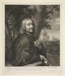 Philippe de Champaigne stående i et landskap av Gérard Edelinck
