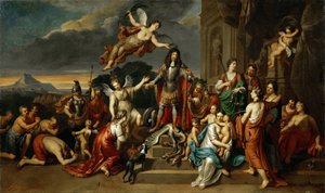 Allegori om keiser Leopold I's regjeringstid (Det hellige rike) (Leopold I av Habsburg) (1640-1705), Den hellige romerske keiser - Allegori om keiser Leopold I's regjeringstid av Hoet, Gerard (1648-1733) , ca 1672 - Olje på lerret