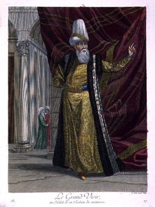 The Grand Vizir, i seremonielle kapper og turban