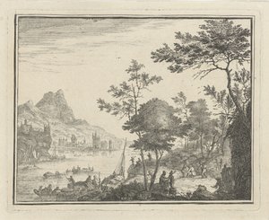 Elvelandskap med landingsplass