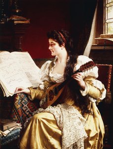 Dame med mandolin