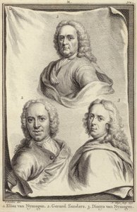 Portretter av Elias van Nijmegen, Gerard Sanders og Dionys van Nijmegen av Gerard Sanders