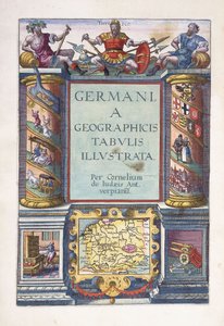 Tittelside til del 2, "Germania geografiske kart illustrert", 1593