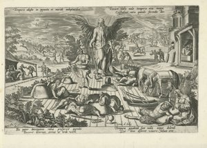 Fars tid midt i scener med dårlig oppførsel Temporis abusus in ignauta et muridi uoluptatibus (...) (tittel på objekt) Moralizing Allegories of Time (serietittel) av Gerard de Jode