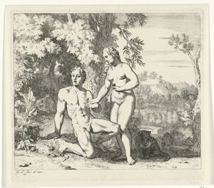 Adam og Eva i paradis Scener fra Genesis (serietittel) av Gerard de Lairesse