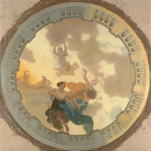 Del (midtdel) av et takmaleri med Diana og hennes ledsagere som hovedskildring av Gerard de Lairesse