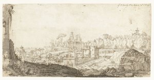 Utsikt over Pincio fra sørøst, Roma