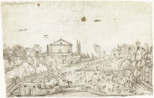 Utsikt over San Stefano Rotondo, Roma, fra nord
