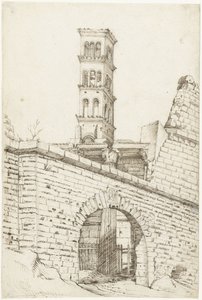 Temple of Mars Ultor og Pantani Arch i Forum of Augustus og Tower of San Basilio av Gerard ter Borch (I)