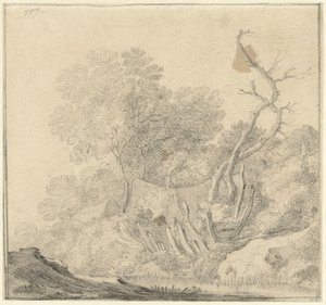 Hus mellom trær nær vann av Gerard ter Borch (II) (possibly)