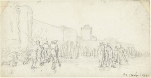 Isunderholdning på Zijlpoort i Haarlem av Gerard ter Borch (II)