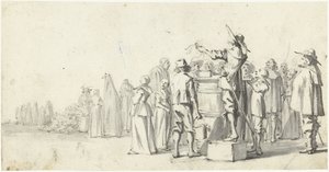 Annonsør på et markedstorg av Gerard ter Borch (II)