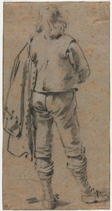 En mann som står sett fra baksiden av Gerard ter Borch