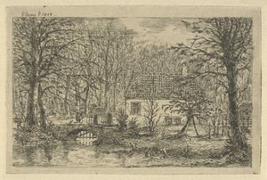 Hus med bro over grøft Jegerens hus i Haagsche Bosch