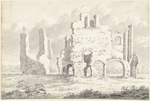 Ruinene av klosteret i Rijnsburg av Gerardus Johannes Verburgh