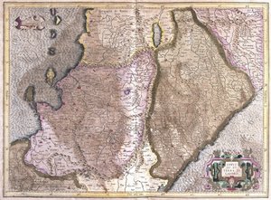 Abruzzo og Campania, Italia (gravering av Gerardus Mercator