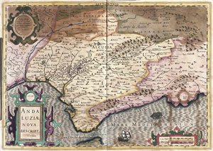 Andalusia, Spania (gravering av Gerardus Mercator