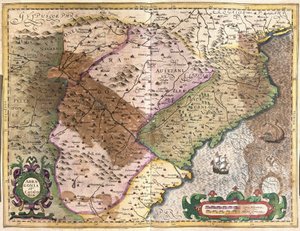 Aragon og Catalonia, Spania (gravering av Gerardus Mercator
