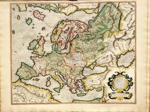 Atlas eller kosmografiske meditasjoner om verden og fabrikkerte Fugura Europa: Livland, Russland av Gerardus Mercator