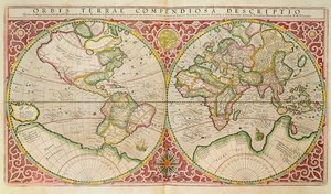 Verdenskart for dobbel halvkule, 1587
