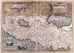 Det hellige land og Palestina (gravering av Gerardus Mercator