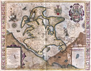 Isle of Rugen, Tyskland (gravering av Gerardus Mercator