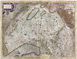 Nordøst for Genève, Sveits (gravering av Gerardus Mercator