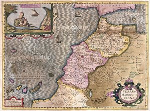 Nordvest-Afrika med Kanariøyene (gravering av Gerardus Mercator