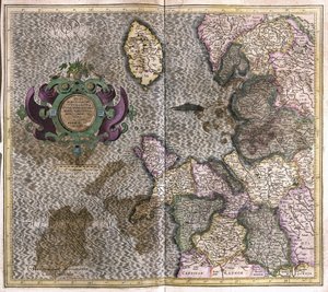 Nordvest-England (gravering av Gerardus Mercator