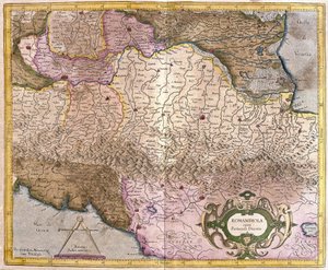 Romagna med Parma, Italia (gravering av Gerardus Mercator