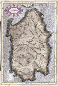 Sardinia, Italia (gravering av Gerardus Mercator