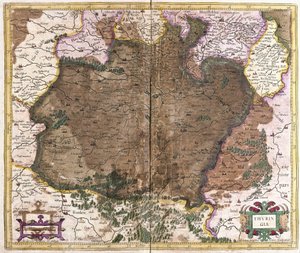 Thuringen, Tyskland (gravering av Gerardus Mercator