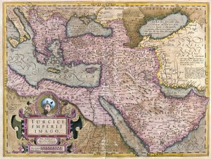Tyrkia, Balkan, nordøstlige Afrika, Arabia og Midtøsten (gravering av Gerardus Mercator