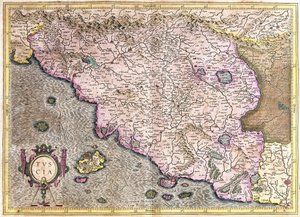 Toscana, Italia (gravering av Gerardus Mercator