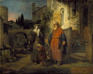 Utvisningen av Hagar og Ismael, 1666 av Gerbrand van den Eeckhout