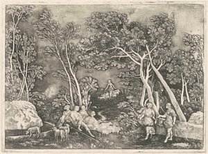 Nymfer i et landskap av Gerhard Janssen