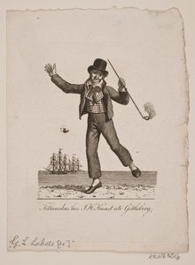 Dansende sjømann med pipe av Gerhard Ludvig Lahde
