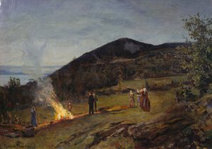 Midtsommerbrann, ca. 1895 av Gerhard Peter Frantz Vilhelm Munthe