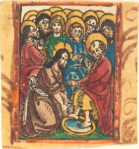 Kristus som vasker apostlenes føtter av German 15th Century