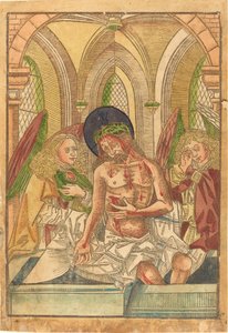 Kristus i graven med to engler av German 15th Century