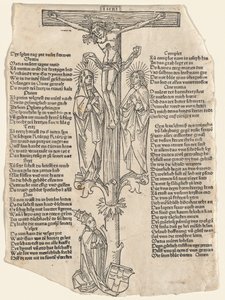 Kristus på korset med pave Pius II av German 15th Century