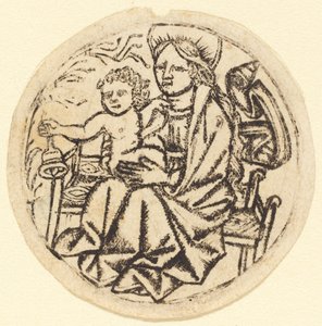 Madonna og barn med en bjelle av German 15th Century
