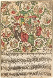 Madonna med rosenkransen av German 15th Century