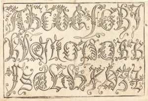Ornamental alfabet av German 15th Century