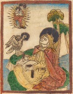 Saint John på øya Patmos av German 15th Century