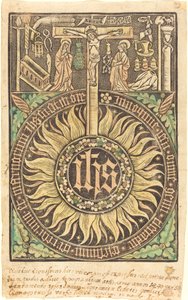 Den hellige monografien med korsfestelses- og lidenskapssymbolene [recto] av German 15th Century