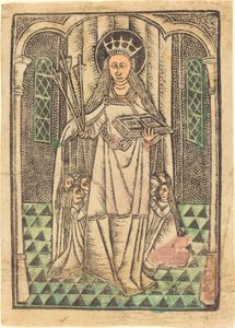 Saint Ursula som beskytter av German 15th Century or Master of the Protective Saints of Cologne